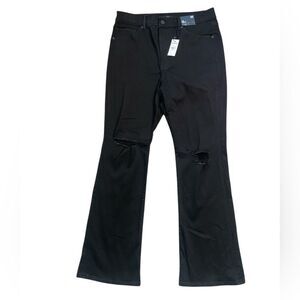 Express Women’s Black Boot Cut Jeans with Knee Rips